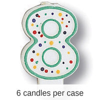 6/Case Bulk Polka Dot #8 Candles