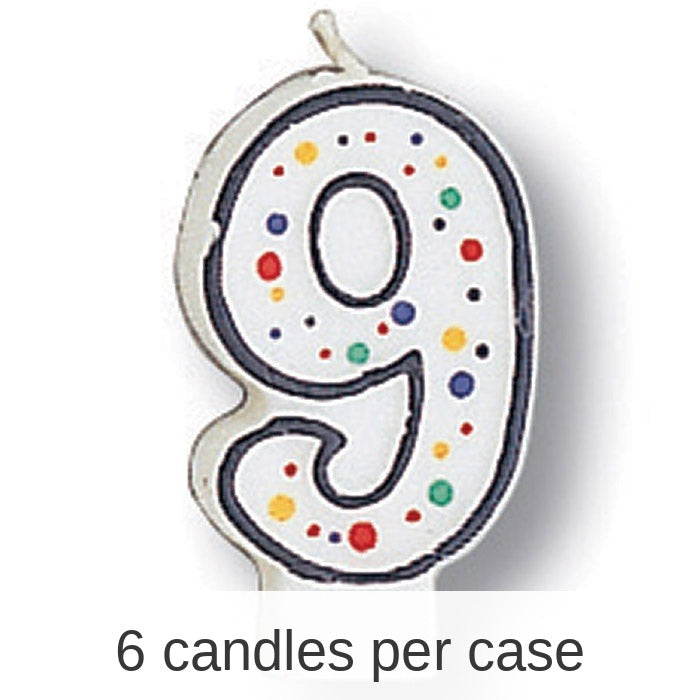 6/Case Bulk Polka Dot #9 Candles