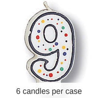 6/Case Bulk Polka Dot #9 Candles