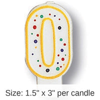6/Case Bulk Polka Dot #0 Candles