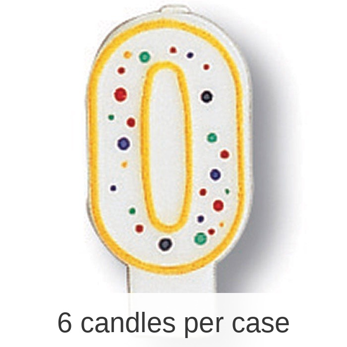 6/Case Bulk Polka Dot #0 Candles