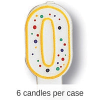 6/Case Bulk Polka Dot #0 Candles