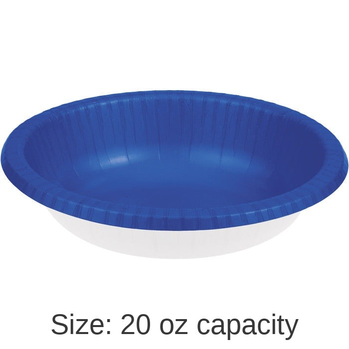 200/Case Bulk Cobalt Blue 20 oz 20 oz Paper Bowls