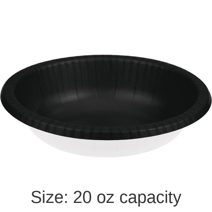 200/Case Bulk Black Velvet 20 oz Paper Bowls