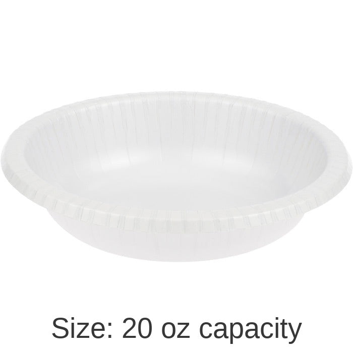 200/Case Bulk White 20 oz Paper Bowls