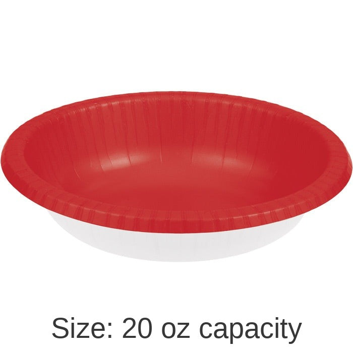 200/Case Bulk Classic Red 20 oz Paper Bowls