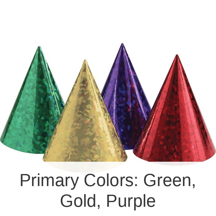 48/Case Bulk Assorted Prismatic Party Hats