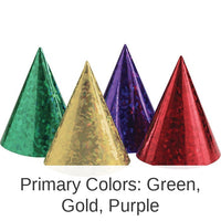 48/Case Bulk Assorted Prismatic Party Hats