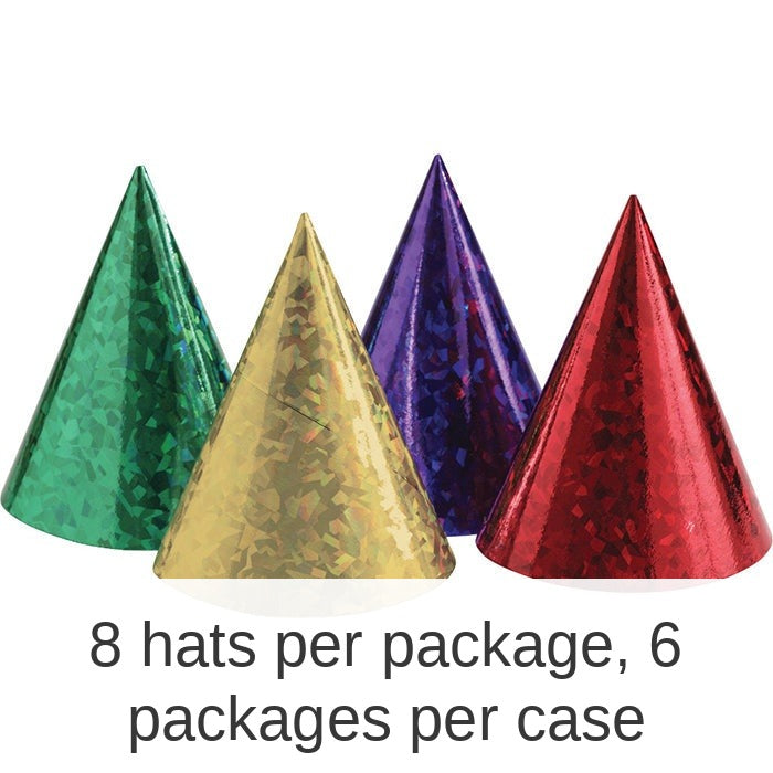 48/Case Bulk Assorted Prismatic Party Hats