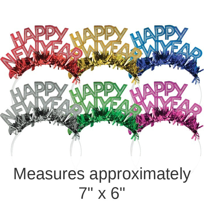 50/Case Bulk New Year's Foil & Glitter Tiaras