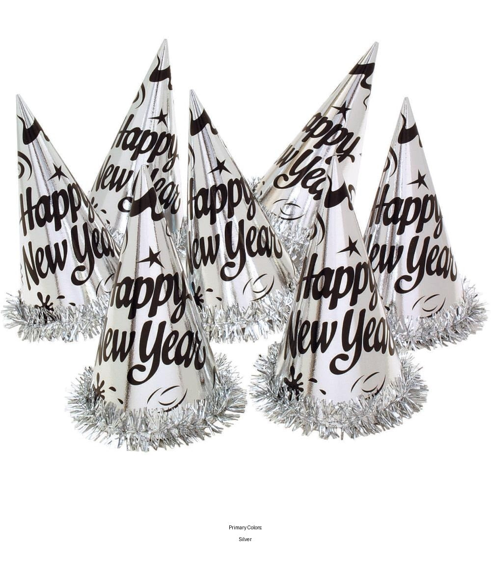 12/Case Bulk Creative Converting Silver Foil Party Hats