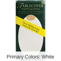72/Case Bulk White Linette Paper Table Covers 54