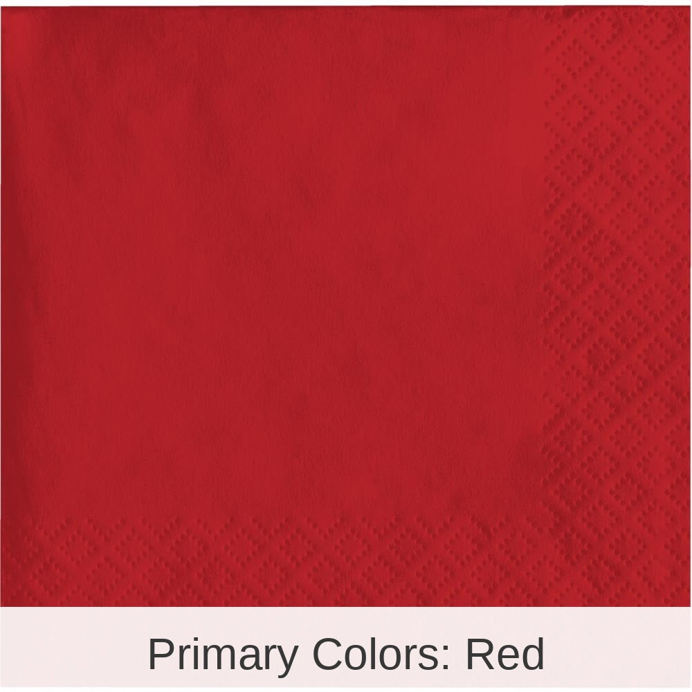 1200/Case Bulk Classic Red 2 Ply Beverage Napkins