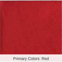 1200/Case Bulk Classic Red 2 Ply Beverage Napkins