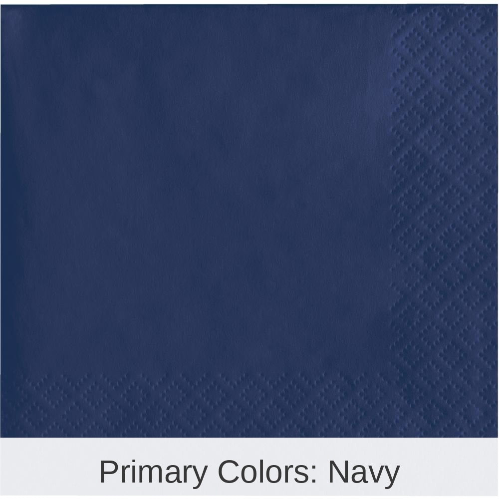 1200/Case Bulk Navy 2 Ply Beverage Napkins