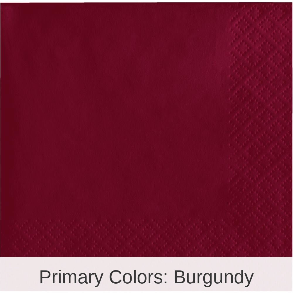 1200/Case Bulk Burgundy 2 Ply Beverage Napkins