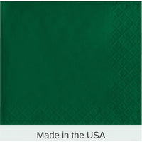 1200/Case Bulk Hunter Green Paper Beverage Napkin 2ply