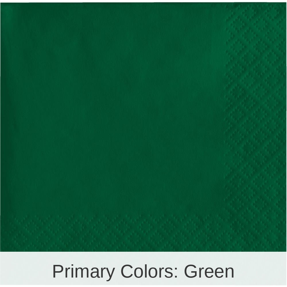 1200/Case Bulk Hunter Green Paper Beverage Napkin 2ply