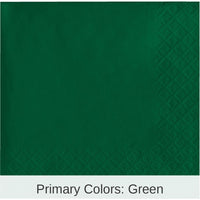 1200/Case Bulk Hunter Green Paper Beverage Napkin 2ply