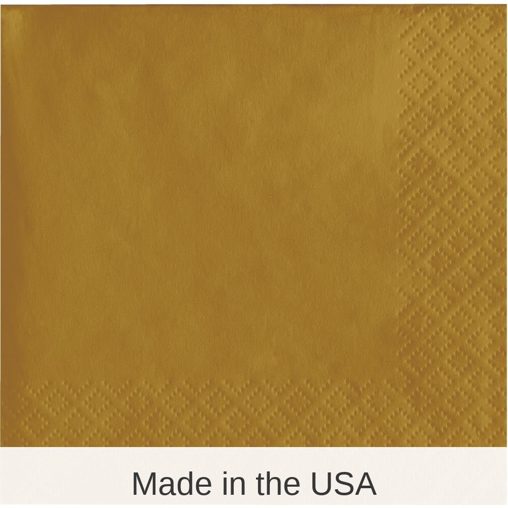 1200/Case Bulk Glittering Gold Beverage Napkins 2 ply