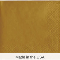1200/Case Bulk Glittering Gold Beverage Napkins 2 ply