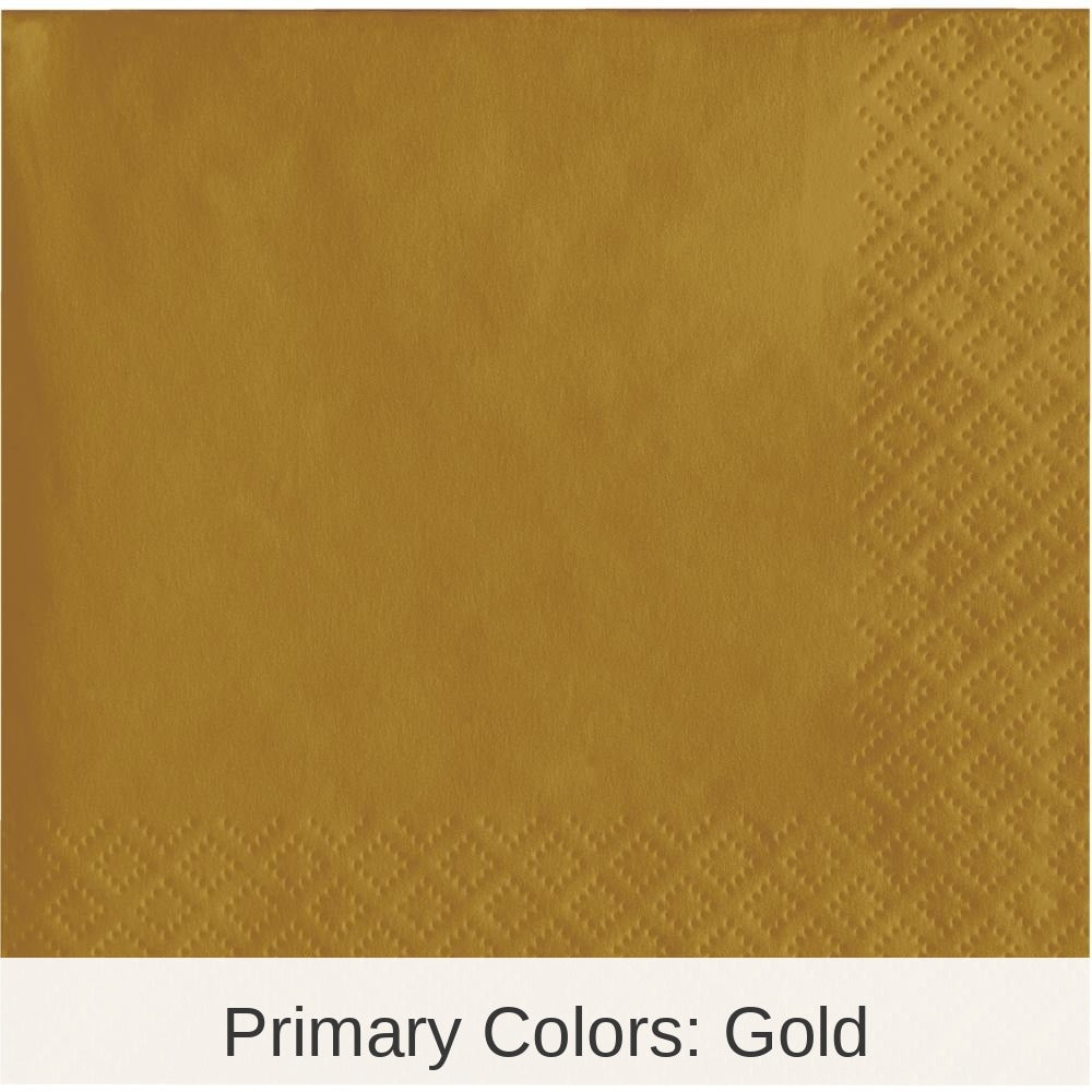 1200/Case Bulk Glittering Gold Beverage Napkins 2 ply