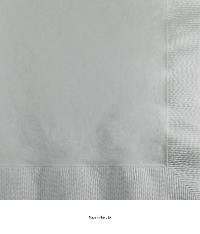 1200/Case Bulk Shimmering Silver 2 Ply Beverage Napkins