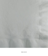 1200/Case Bulk Shimmering Silver 2 Ply Beverage Napkins