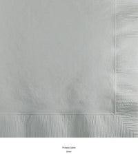 1200/Case Bulk Shimmering Silver 2 Ply Beverage Napkins