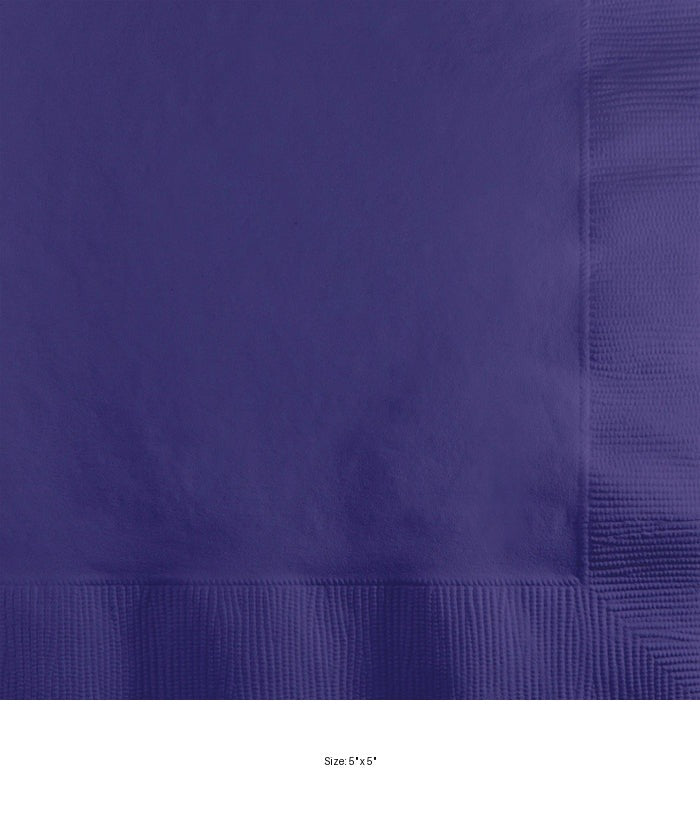 1200/Case Bulk Purple Beverage Napkins 2 ply