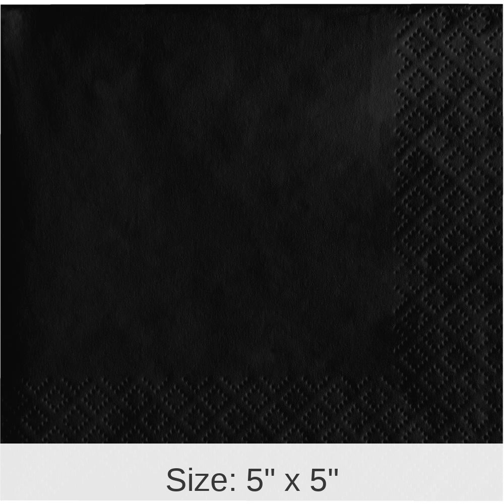 1200/Case Bulk Black Velvet 2 Ply Beverage Napkins