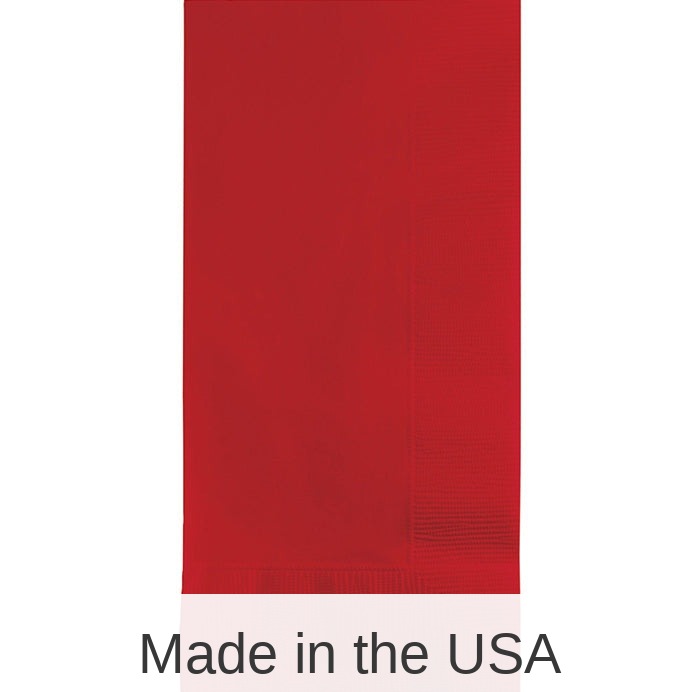 600/Case Bulk Classic Red 2 Ply Dinner Napkins