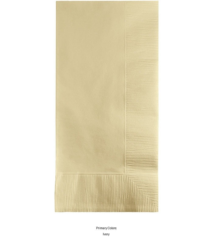 600/Case Bulk Ivory 2 Ply Dinner Napkins