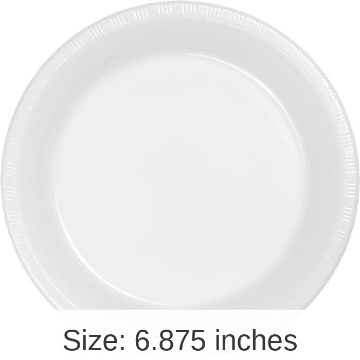 240/Case Bulk White 6.75 inch Plastic Dessert Plates