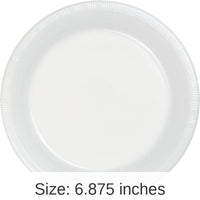 240/Case Bulk White 6.75 inch Plastic Dessert Plates