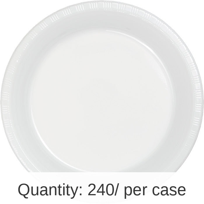 240/Case Bulk White 6.75 inch Plastic Dessert Plates