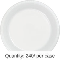 240/Case Bulk White 6.75 inch Plastic Dessert Plates