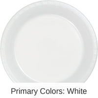 240/Case Bulk White Plastic Banquet Plates 10.25 inch