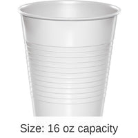 240/Case Bulk White 16 oz Plastic Cups