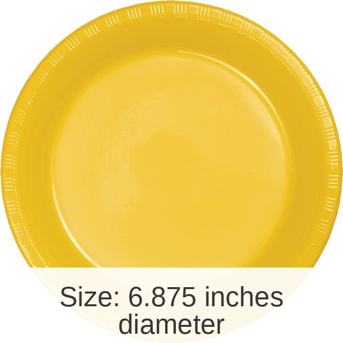 240/Case Bulk School Bus Yellow 6.75 inch Plastic Dessert Plates