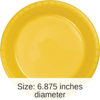 240/Case Bulk School Bus Yellow 6.75 inch Plastic Dessert Plates