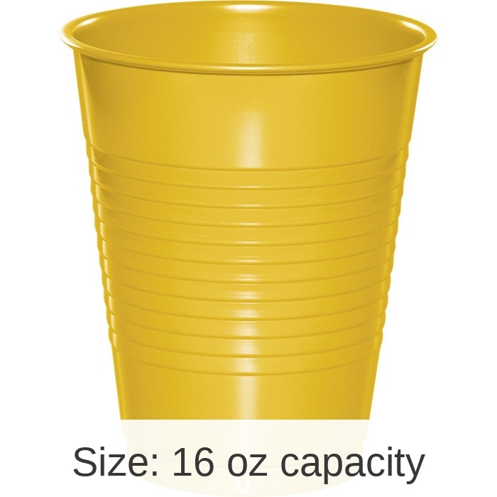 240/Case Bulk School Bus Yellow 16 oz Plastic Cups