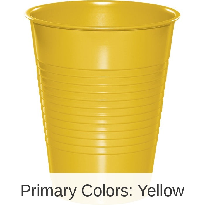 240/Case Bulk School Bus Yellow 16 oz Plastic Cups