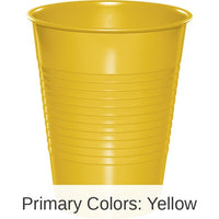 240/Case Bulk School Bus Yellow 16 oz Plastic Cups