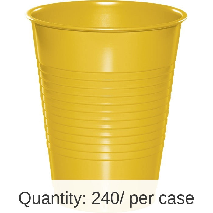 240/Case Bulk School Bus Yellow 16 oz Plastic Cups