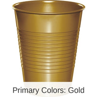 240/Case Bulk Glittering Gold 16 oz Plastic Cups