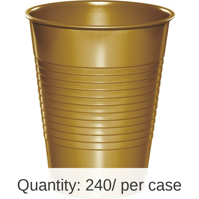240/Case Bulk Glittering Gold 16 oz Plastic Cups