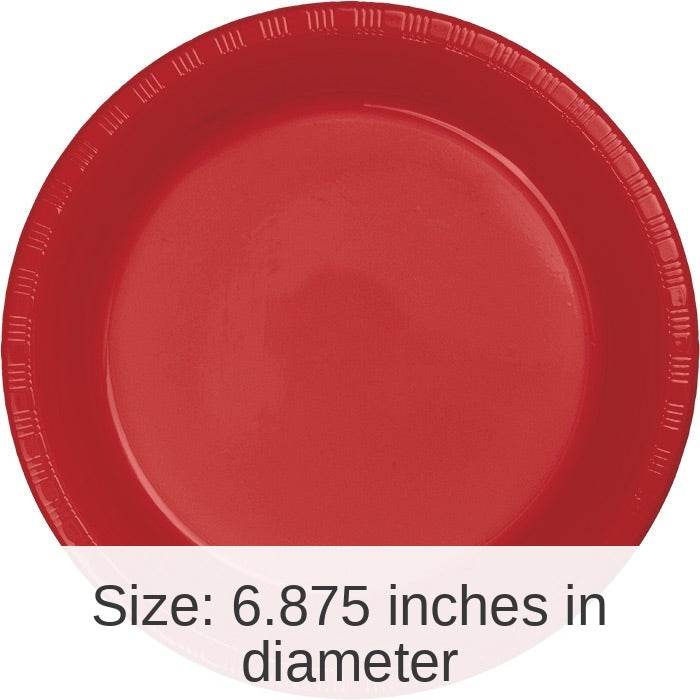 240/Case Bulk Classic Red 6.75 inch Plastic Dessert Plates