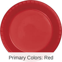 240/Case Bulk Classic Red 6.75 inch Plastic Dessert Plates