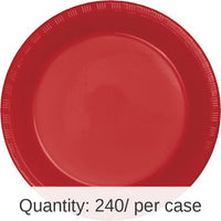 240/Case Bulk Classic Red 6.75 inch Plastic Dessert Plates